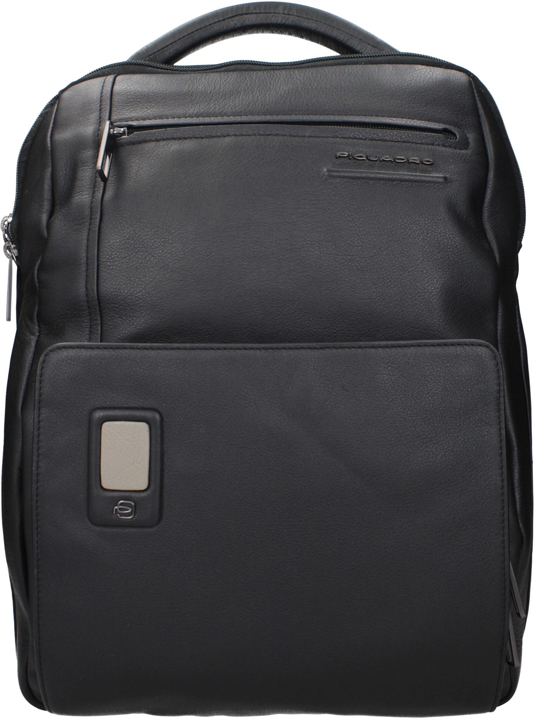 Piquadro Schwarzer Leder-Rucksack