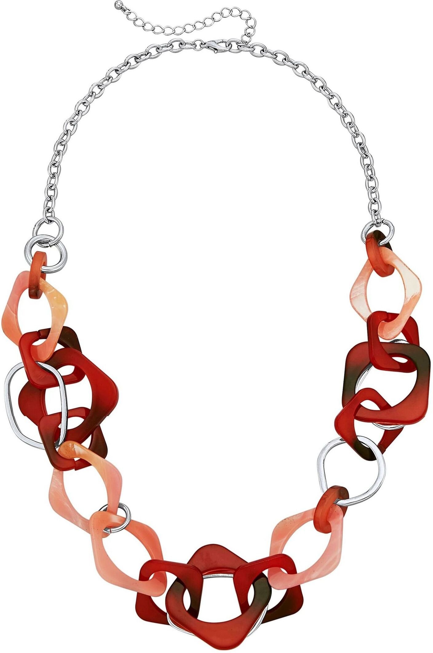 Steuer Modeschmuck Kette Acryl bunt Metall Glänzend