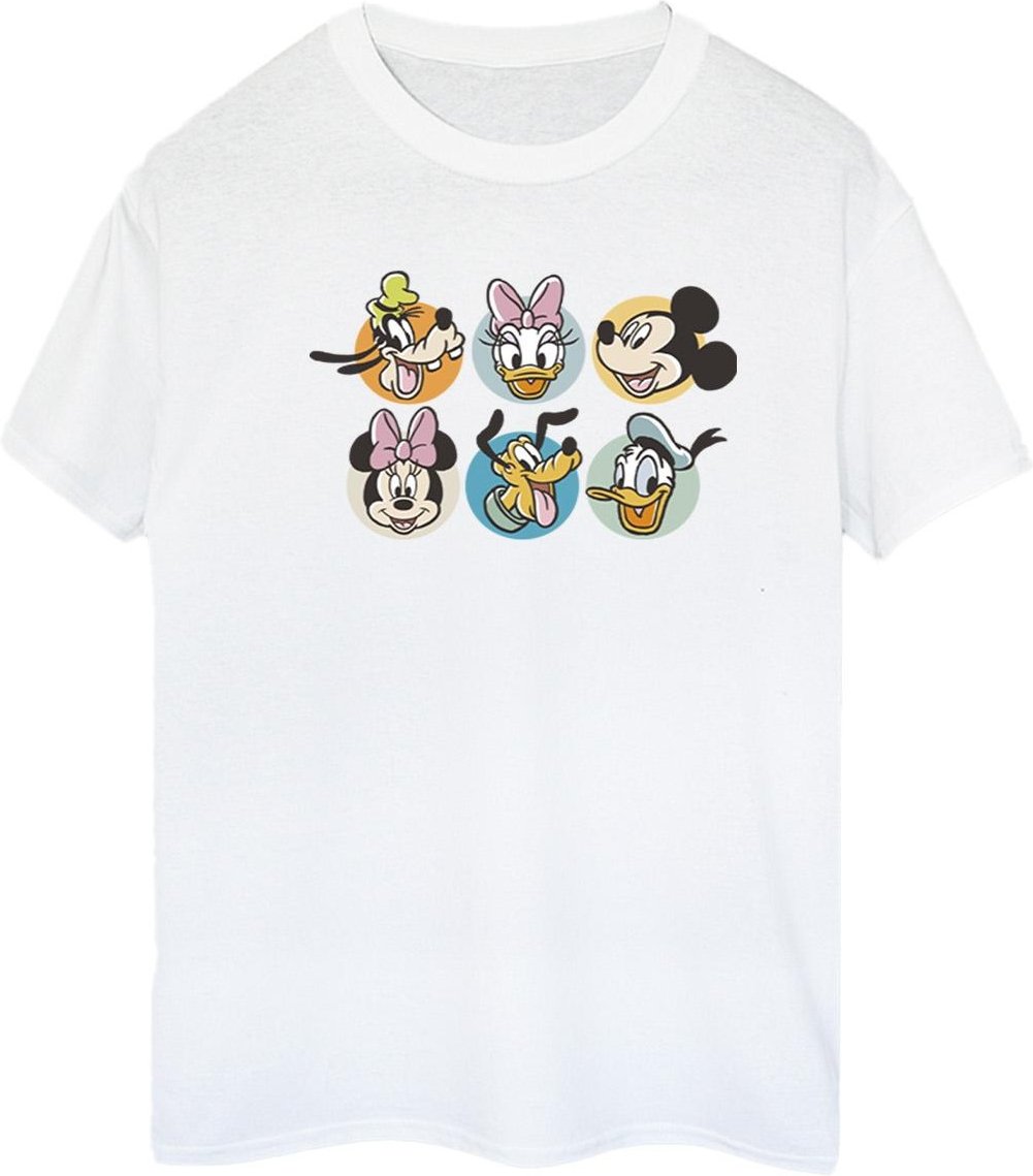 Disney - "Mickey Mouse And Friends Faces" T-Shirt für Damen (Weiß)
