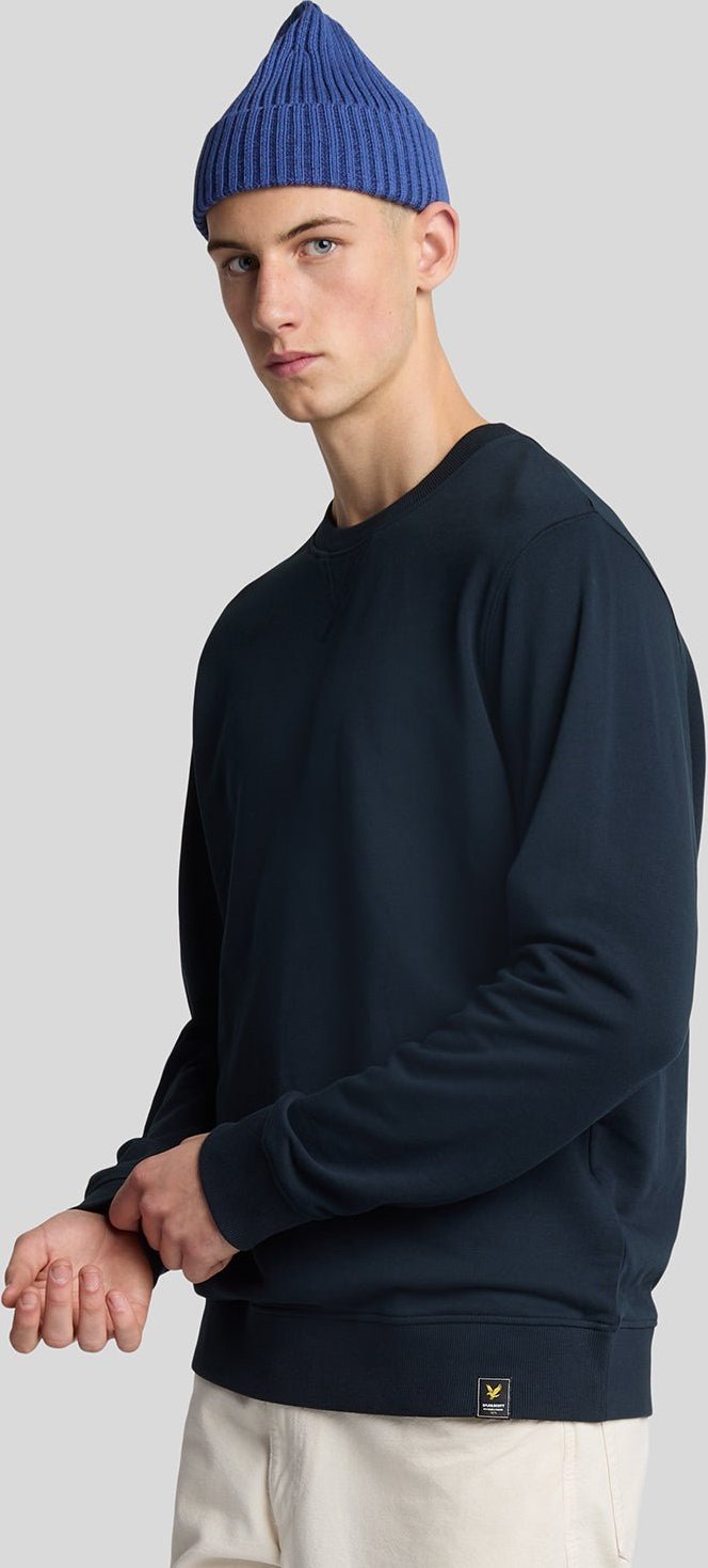Thumbnail - Lyle & Scott – Sweatshirt mit Rundhalsausschnitt und Klemmetikett – Dunkelmarineblau