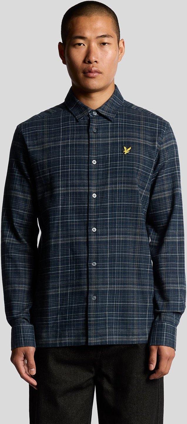 Lyle & Scott Flanellhemd mit Karomuster – Marineblau
