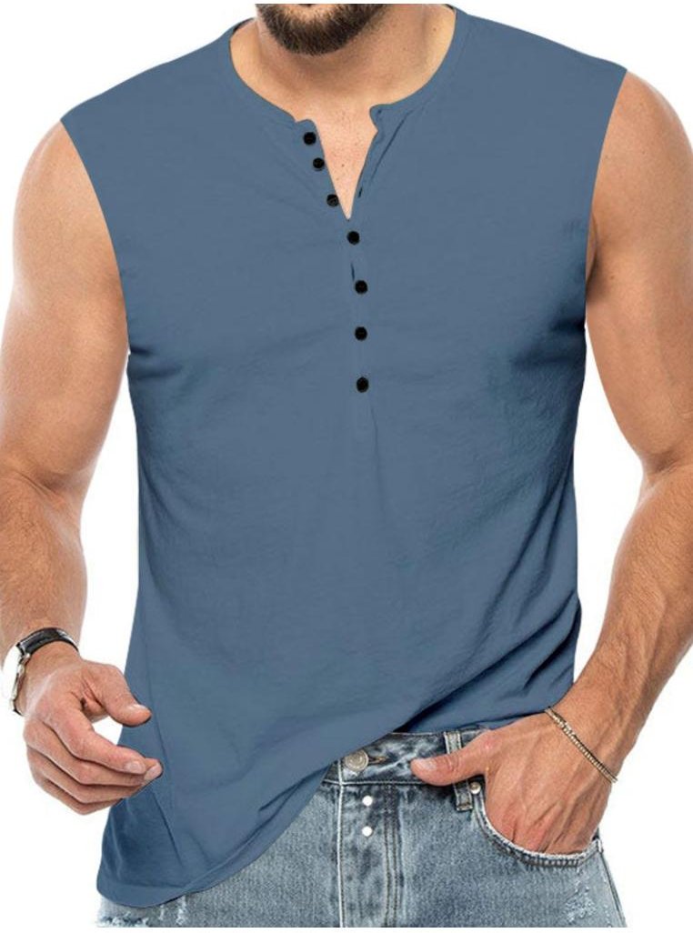 Thumbnail - Herren Tanktop mit Knopfdetails in Übergrößen