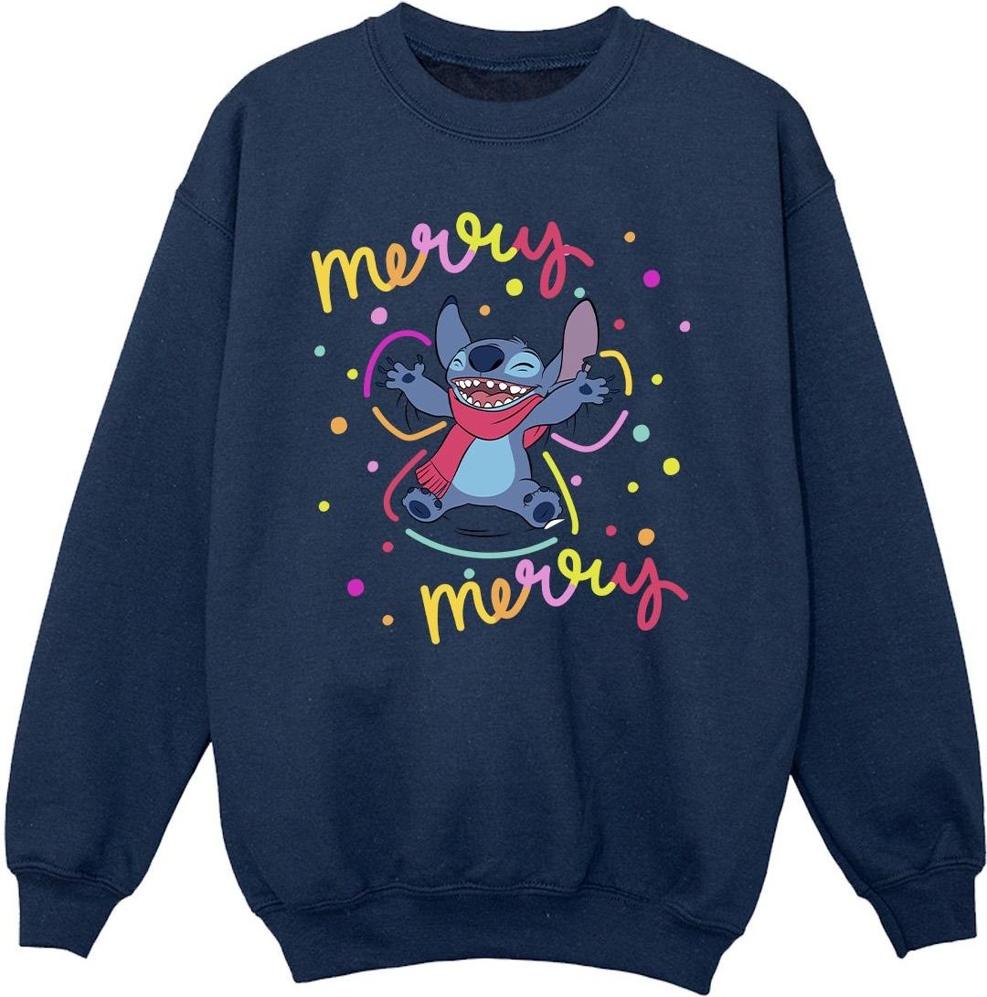 Disney - "Lilo & Stitch Merry Rainbow" Sweatshirt für Mädchen (Marineblau)