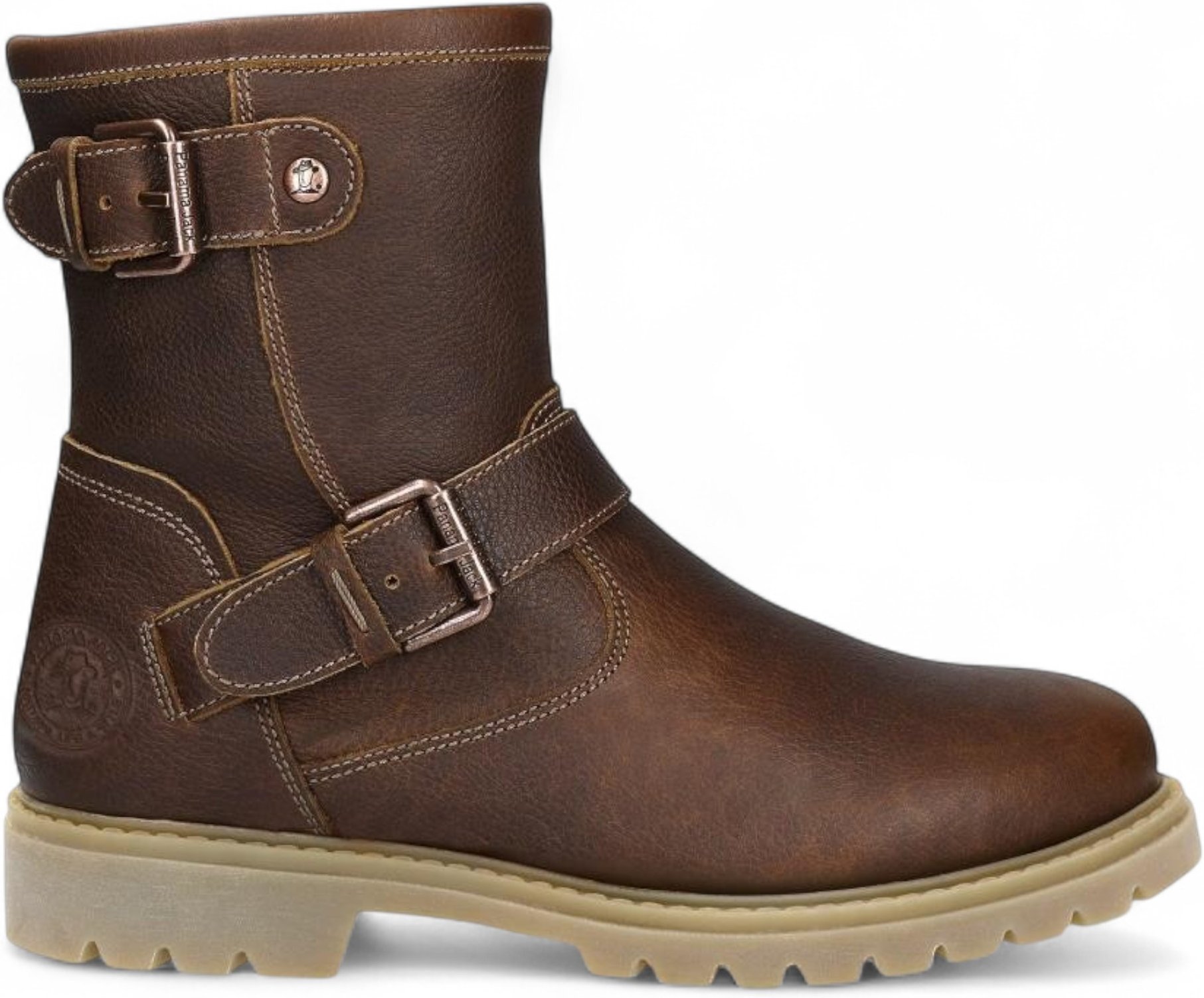 Panama Jack Damen-Ankle-Boots Felina B33 aus barkfarbenem, wasserdichtem Leder mit Schnalle