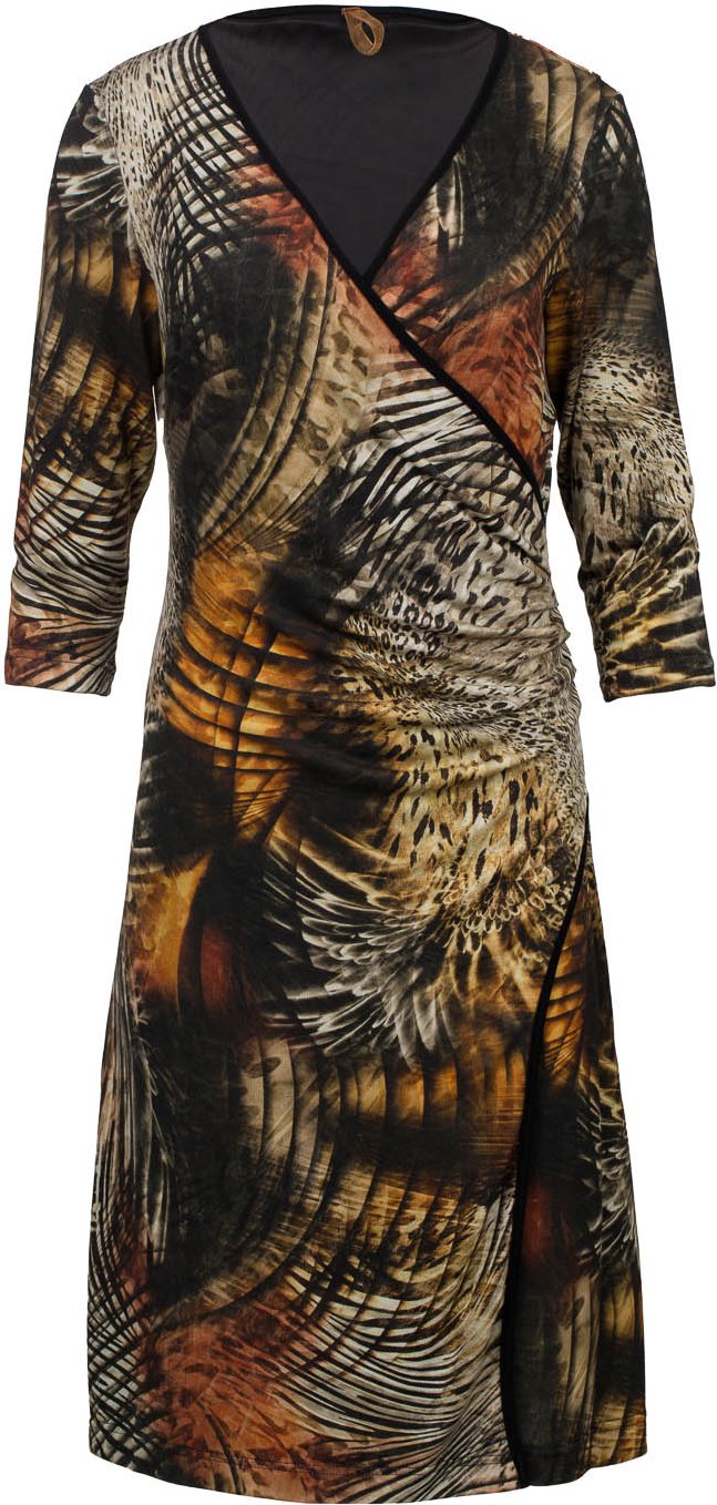 Thumbnail - Abstraktes Crossover-Kleid mit Tiermuster