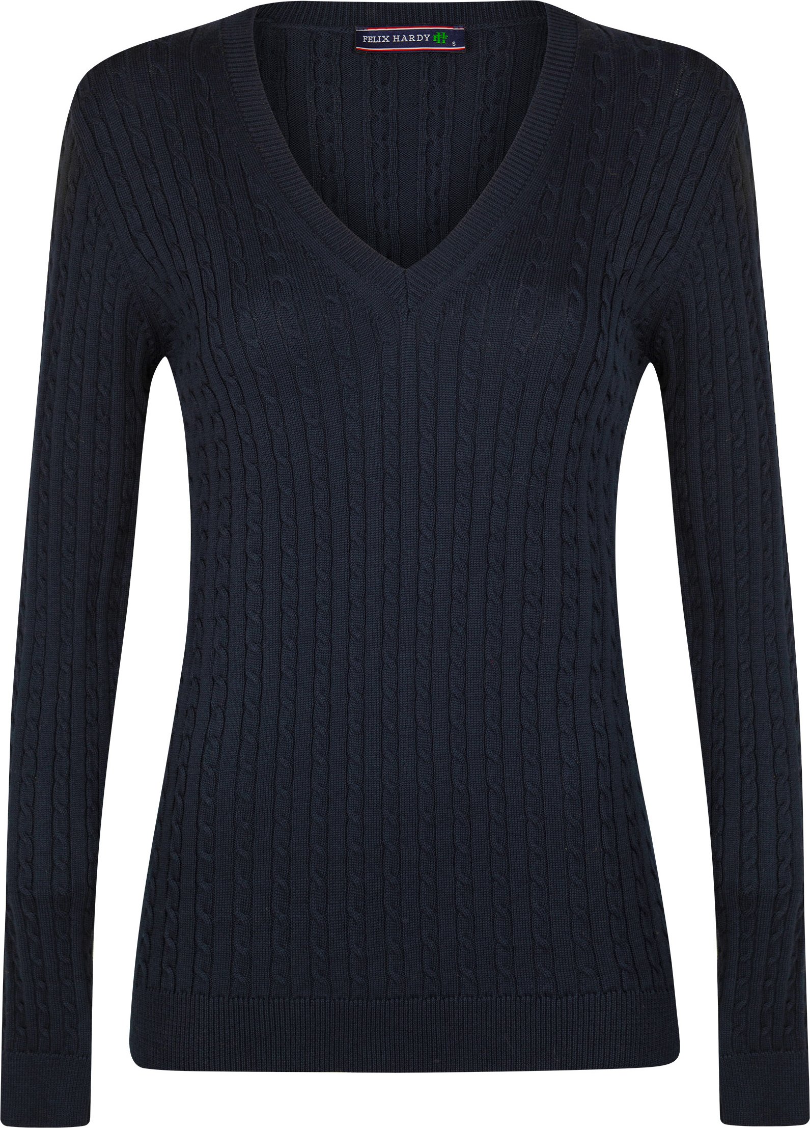 Pullover Kabelstrick-Pullover Mit V-Ausschnitt