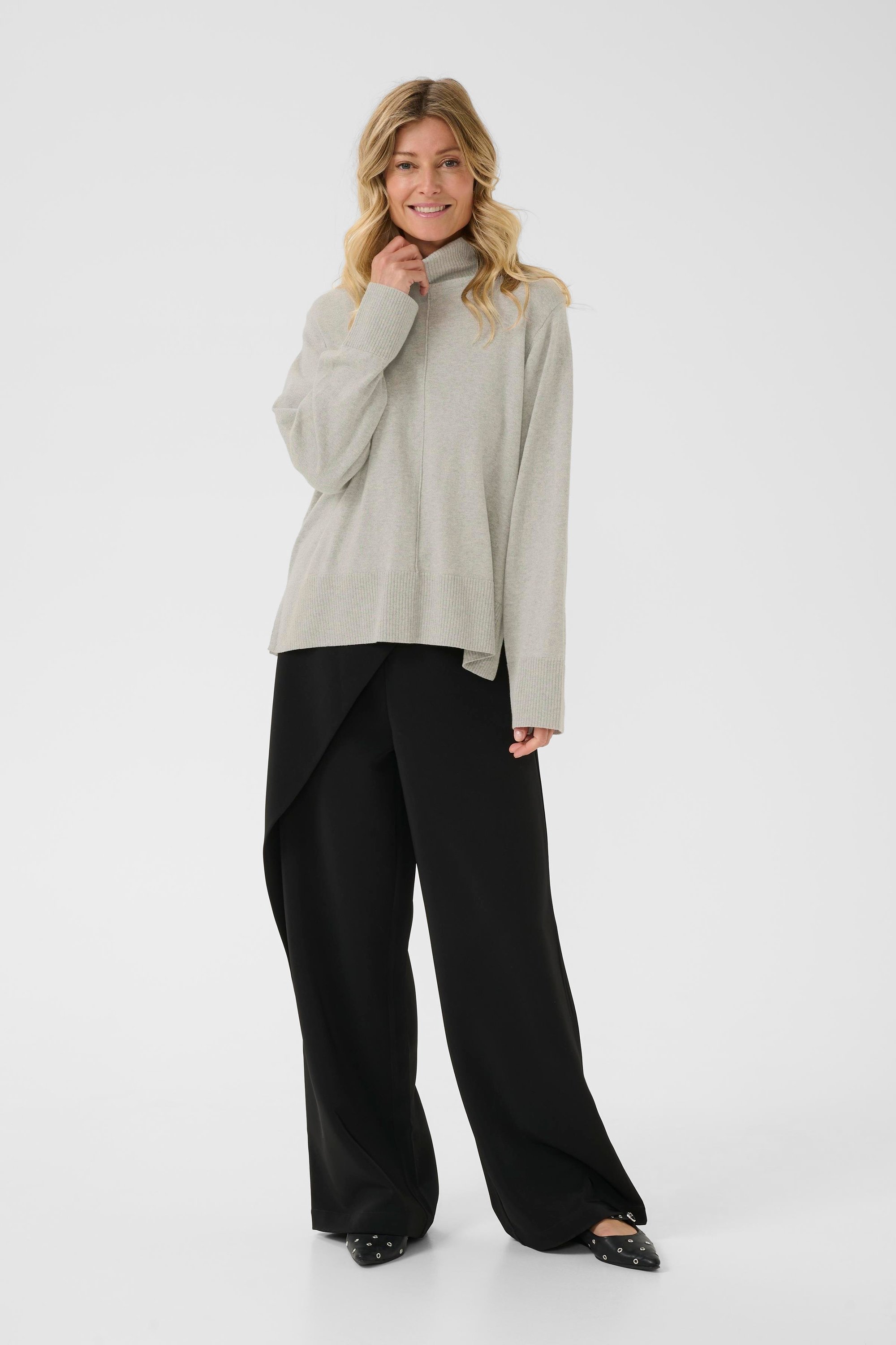 Strickpullover CRAnva Regular fit light grey