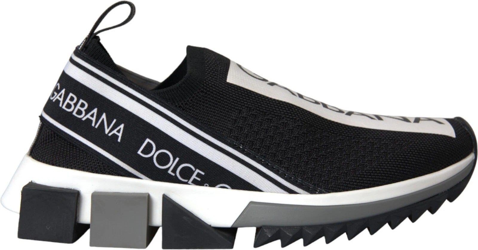 Dolce & Gabbana Black White Slip-On Sorrento Sneakerschuhe