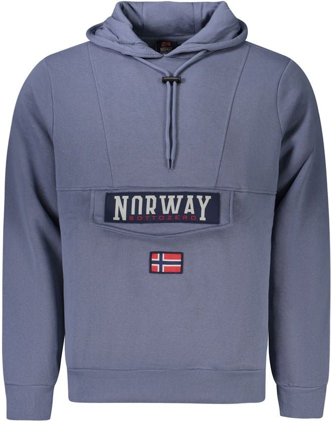 Norwegen 1963 Blauer Baumwoll-Herren Kapuzenpullover