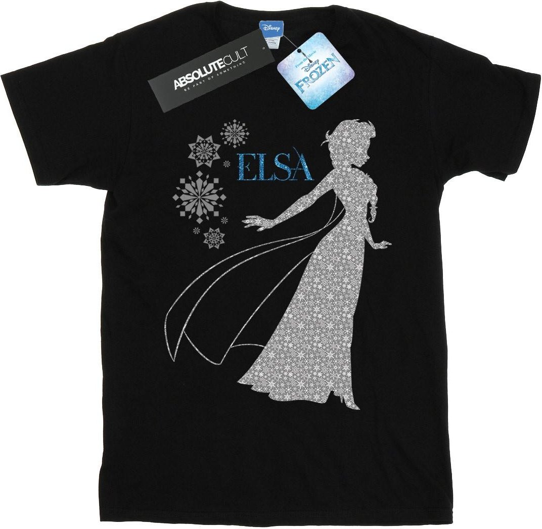 Disney - "Frozen Elsa Christmas Silhouette" T-Shirt für Damen (Schwarz)