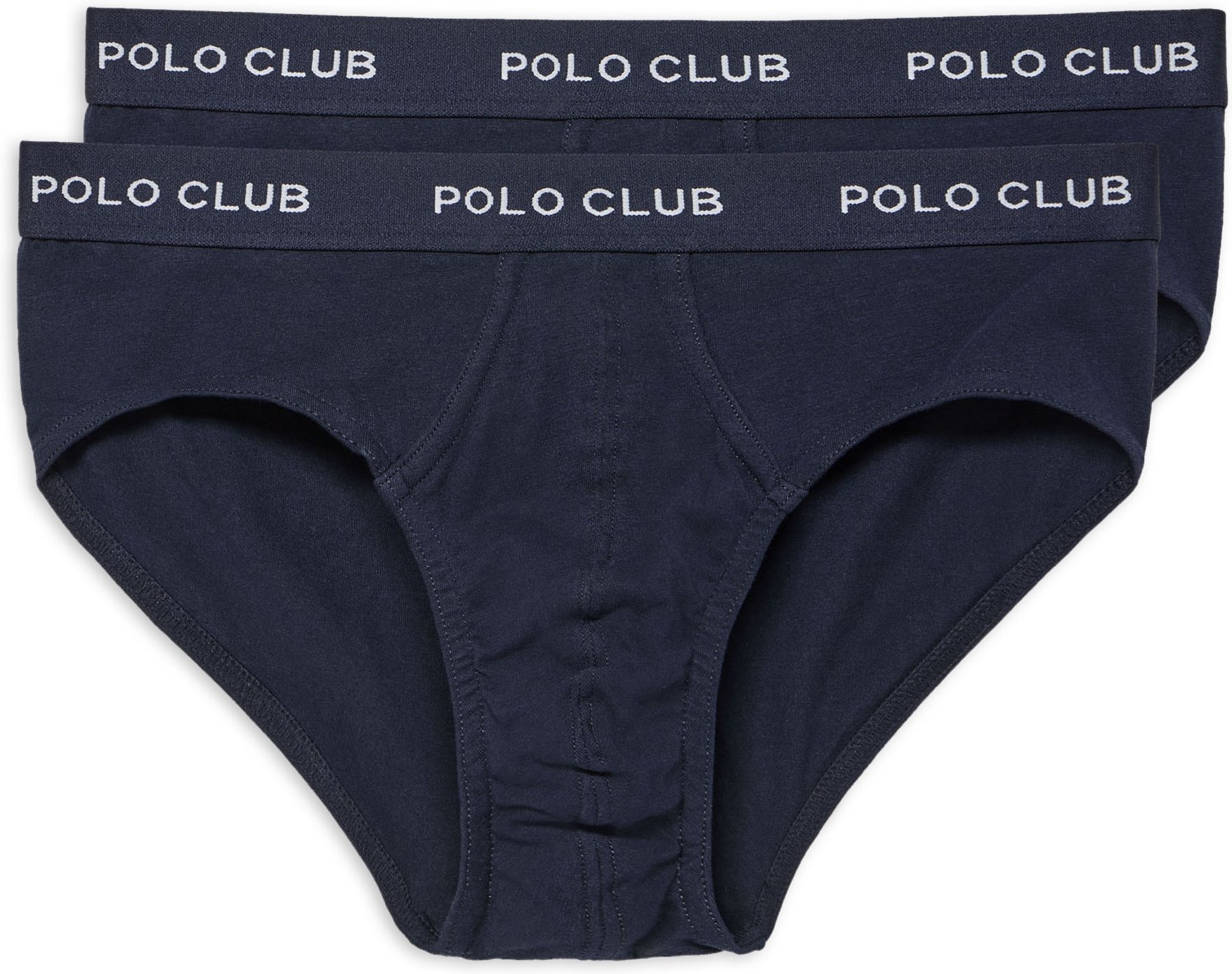 Slips im Zweierpack marineblau mit Polo Club Logo-Detail