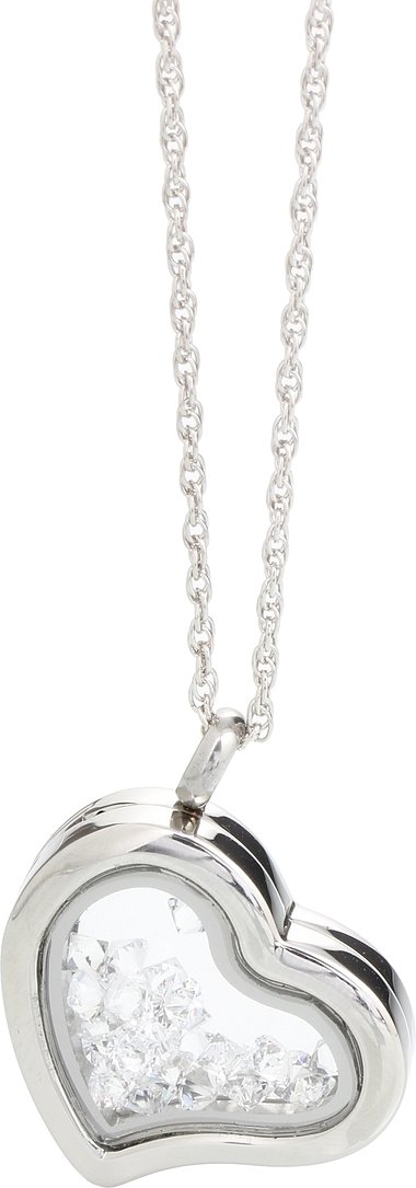 Halskette Offenes Herz mit Swarovski-Kristallen