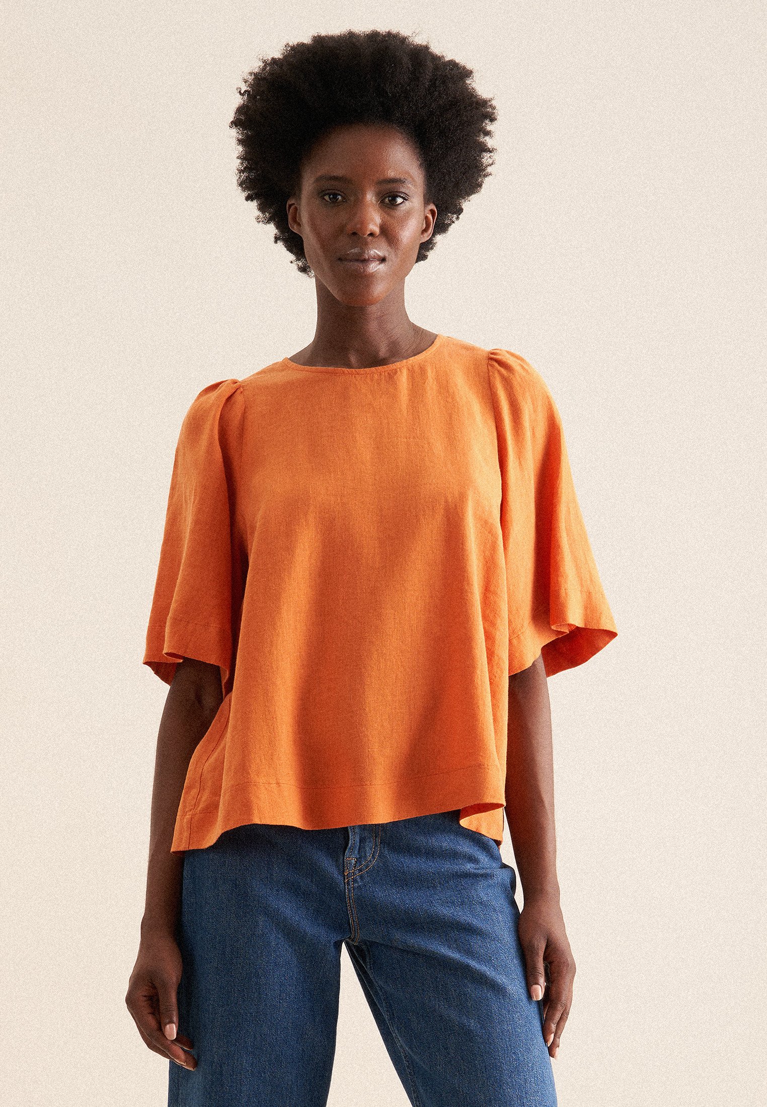 Shirtbluse Damen Orange