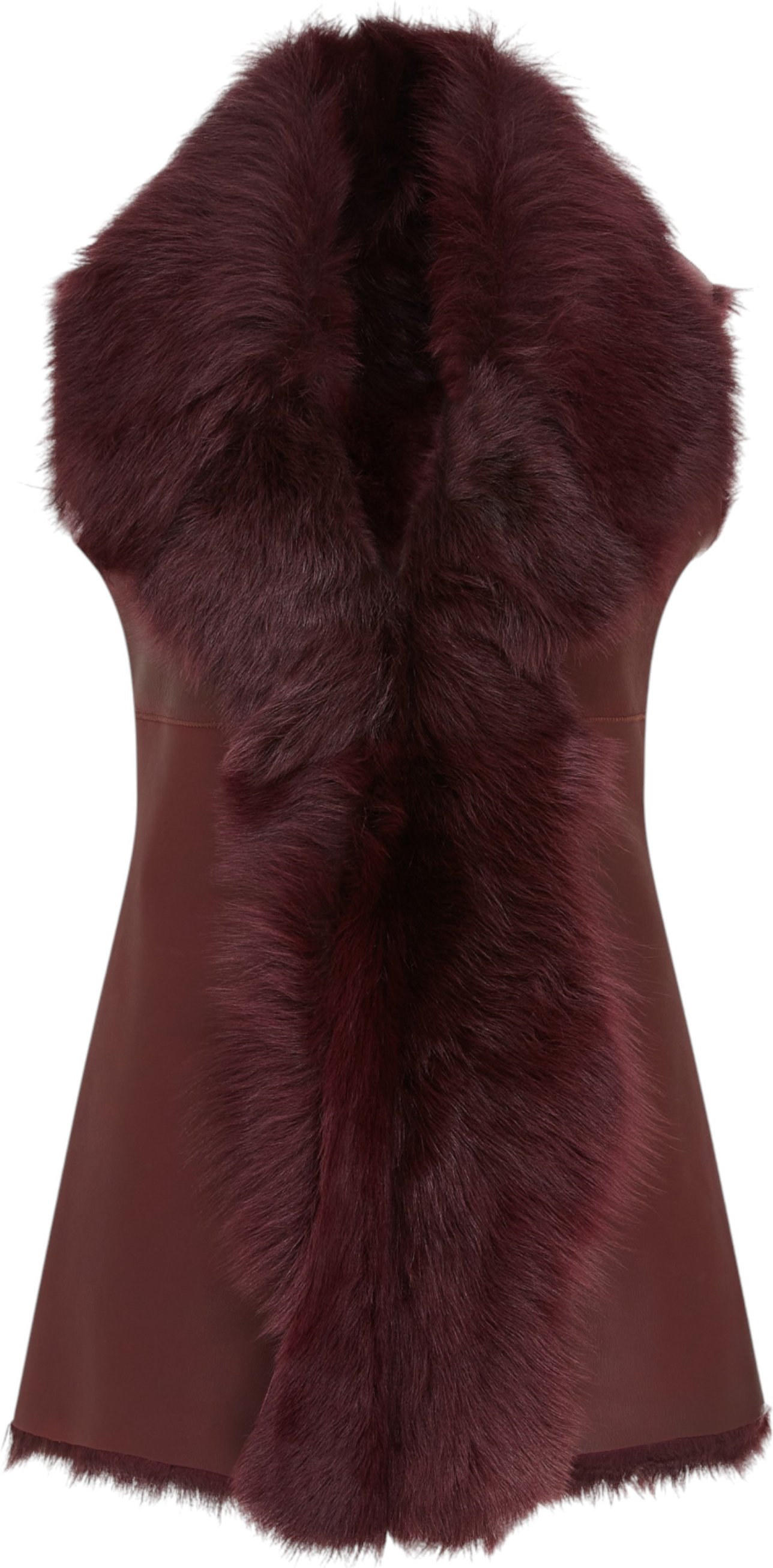 Burgunderrote Weste aus Lammfell-Nappaleder in Toscana-Optik für Damen - Parkes