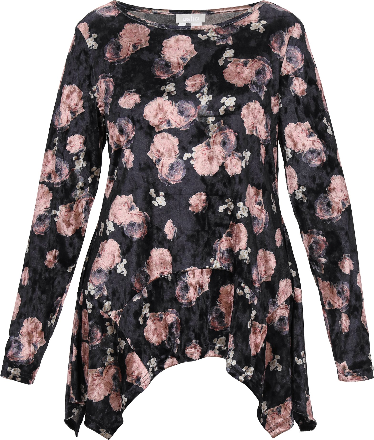 usha Bluse Frauen schwarz mehrfarbig