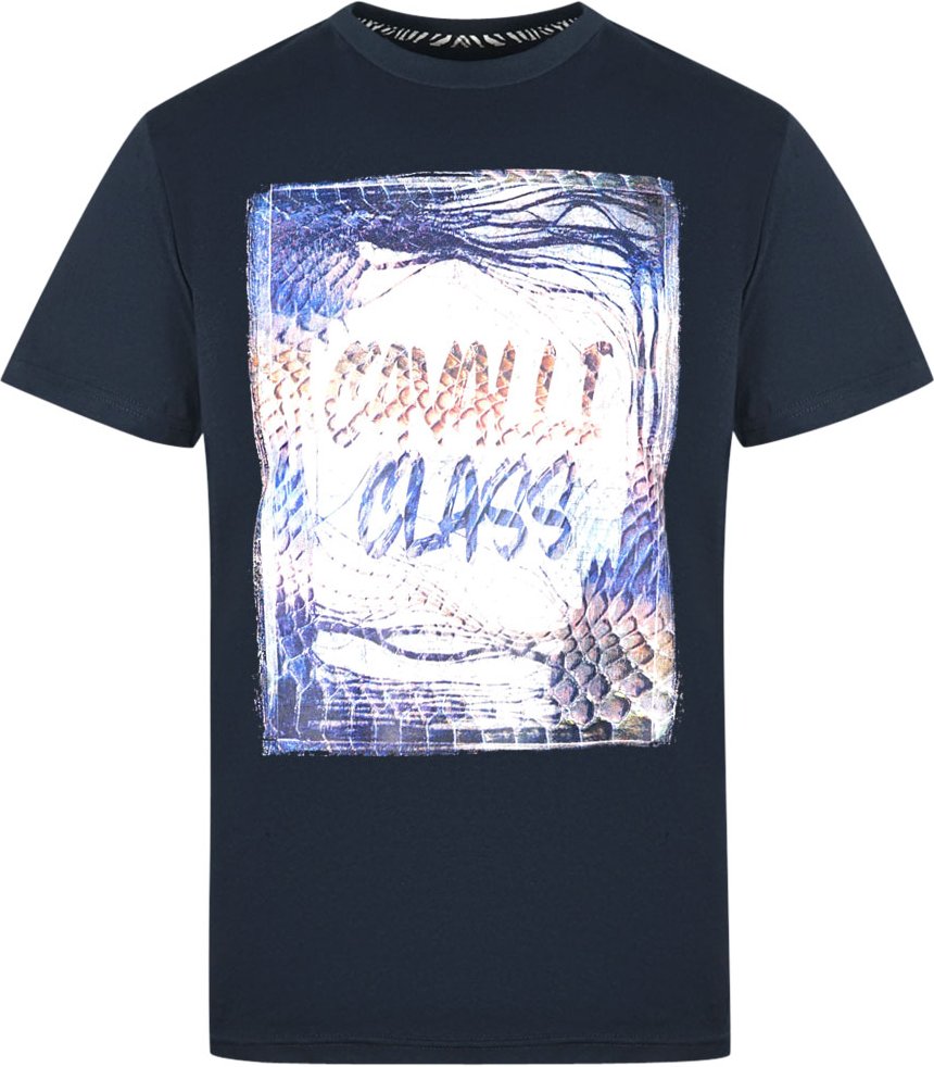Cavalli Class Box Logo Navy Blau T-Shirt