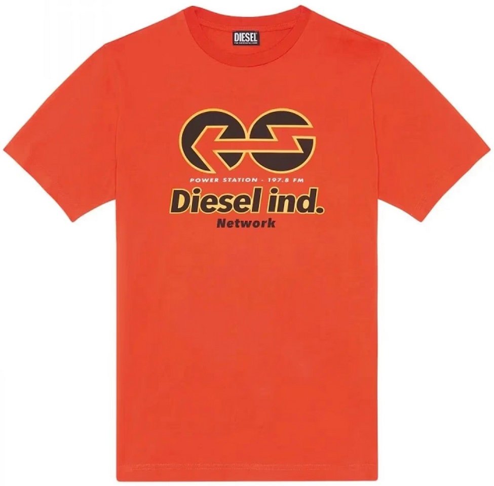 Diesel Unisex Erwachsenen Power Station Logo T-Shirt (Orange/Schwarz)