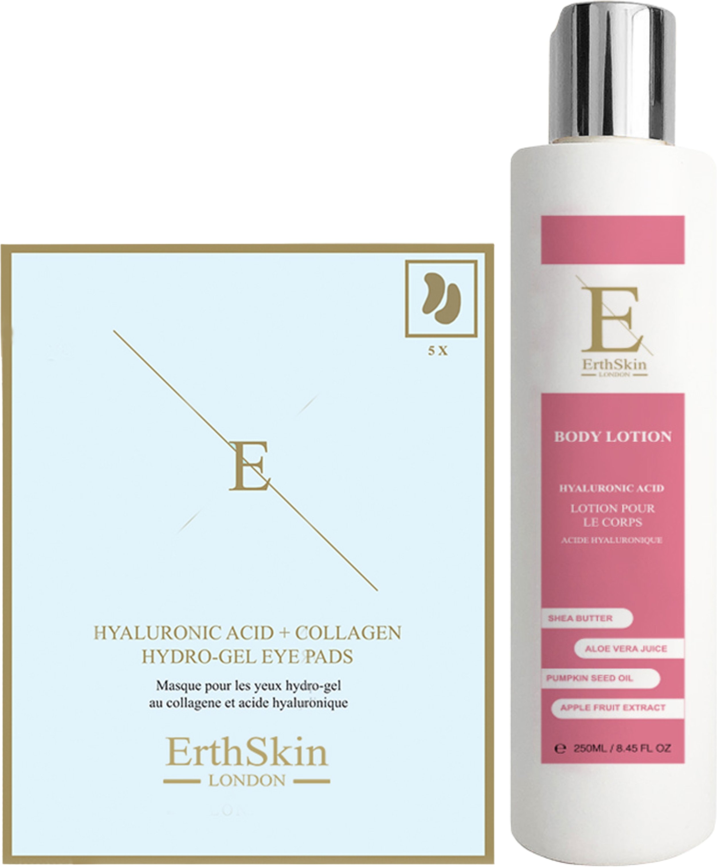 Hyaluronsäure + Kollagen Körperlotion 250ml + Hyaluronsäure + Kollagen Hydrogel Augenpads 5 X 2