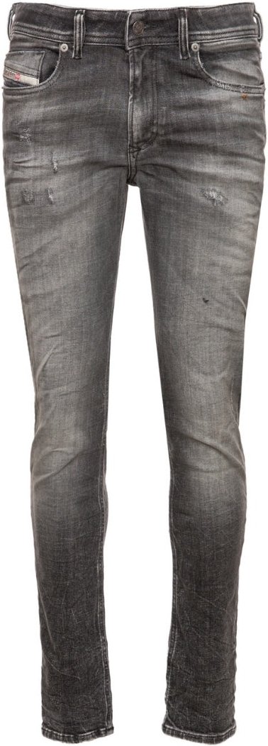 Diesel Sleenker Stone Washed Jeans aus verblasstem schwarzem Denim