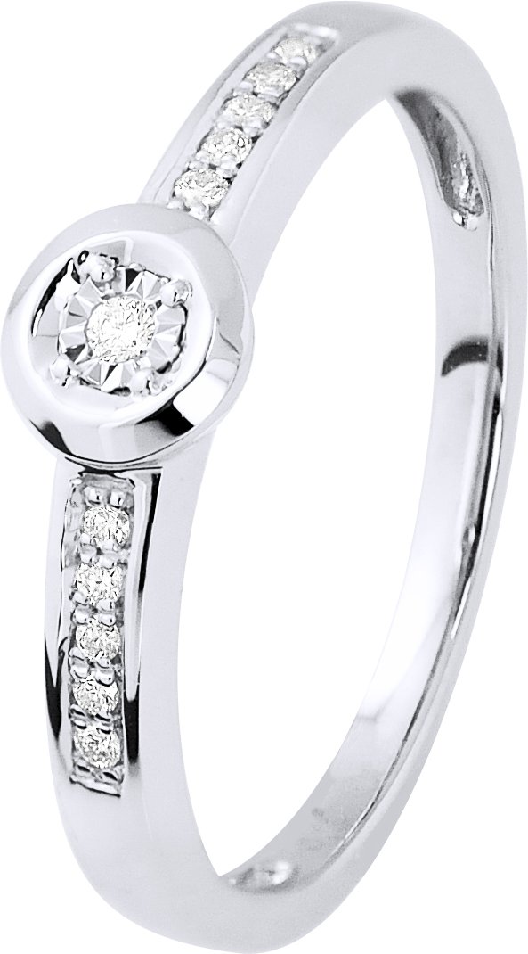 Diamant Solitär unterstützt 0,060 0,50 Cts Cts Illusion Weißgold