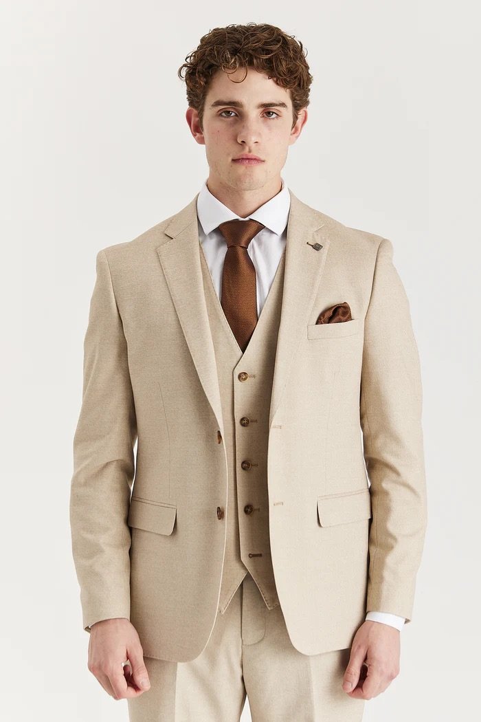Thumbnail - Leichter einreihiger Sommerblazer für Herren in Beige