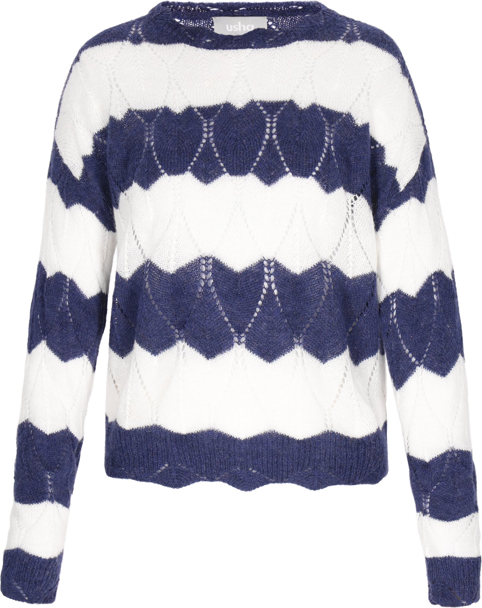 usha Pullover Frauen marineblau cremeweiß