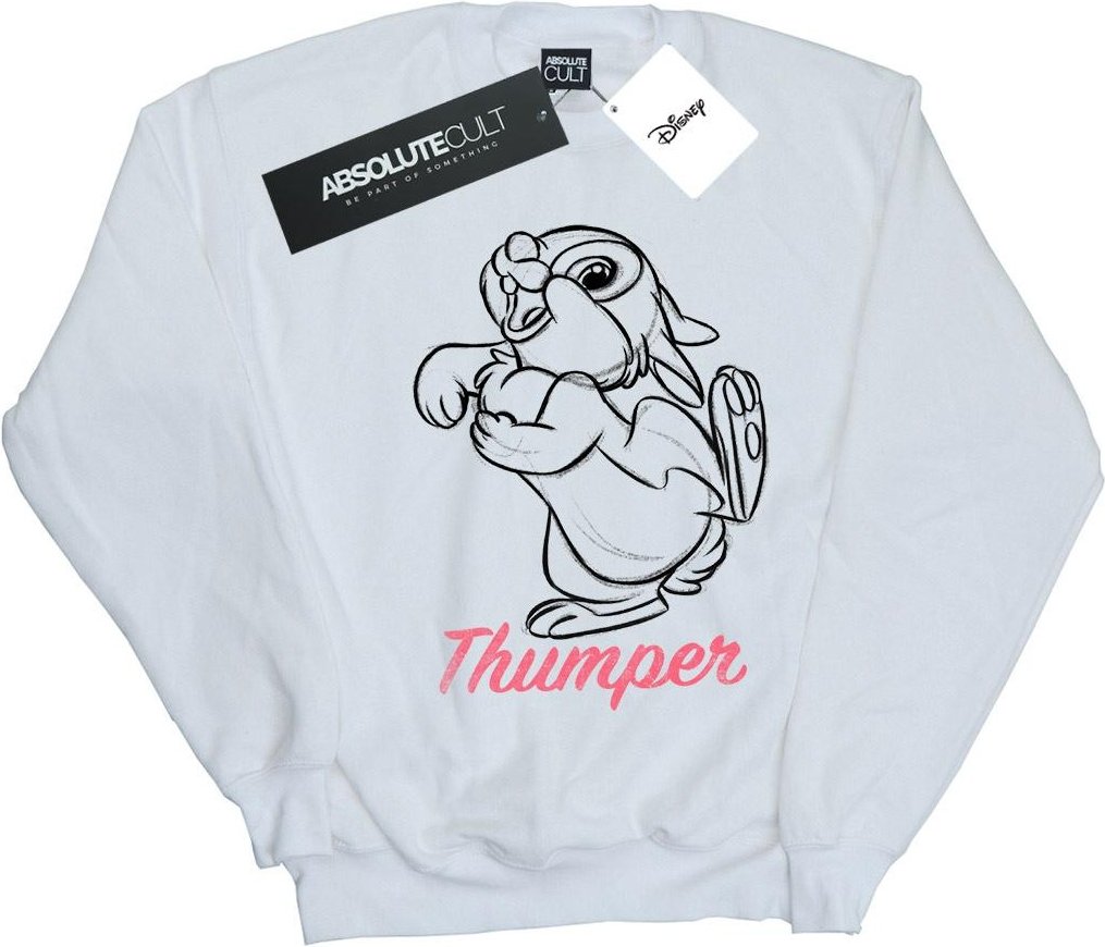 Disney - "Bambi Thumper Line Drawing" Sweatshirt für Damen (Weiß)