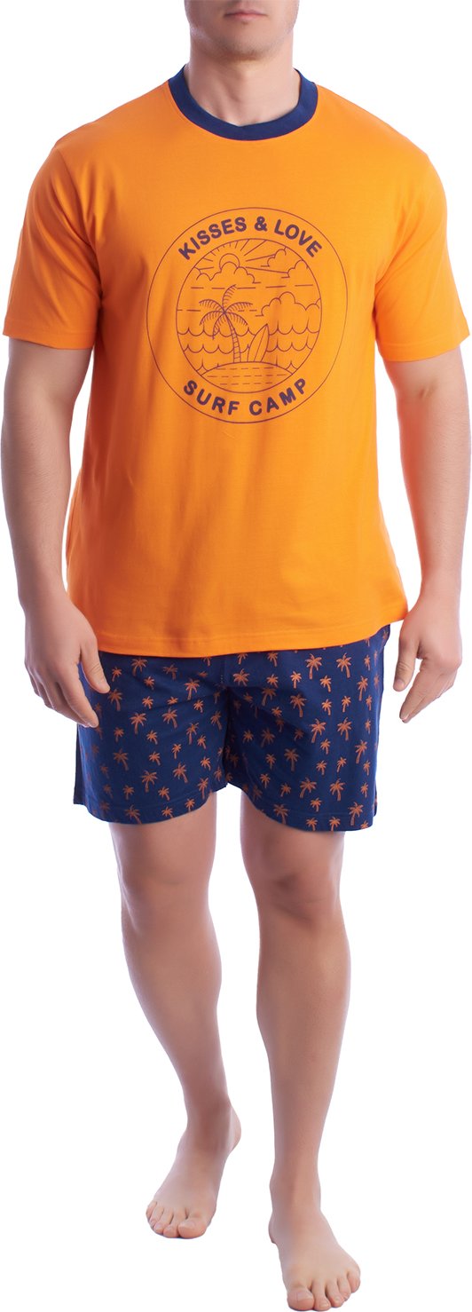 Herren-Pyjama mit kurzen Ärmeln aus 100 % Baumwolle KL30000