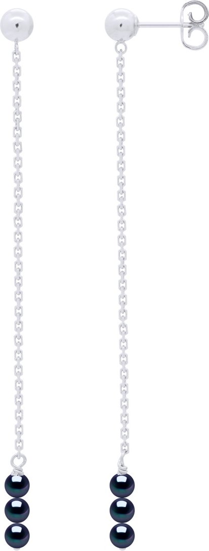 Ohrringe Trio - 3 echte Süßwasser-Zuchtperlen rund 4-5 mm