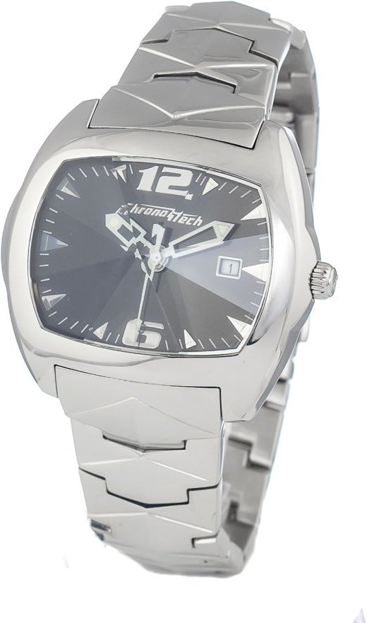 Chronotech Quadrat Uhr Silber Edelstahl