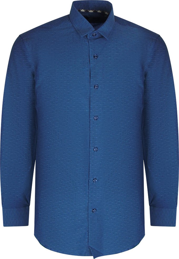Blaues Langarmhemd mit Streifenmuster von Aquascutum