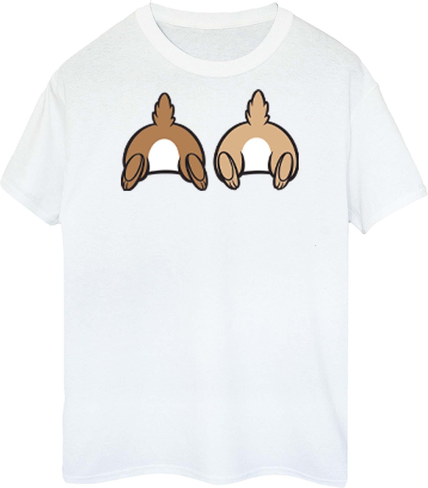 Disney - "Chip N Dale Backside Breast Print" T-Shirt für Damen (Weiß)