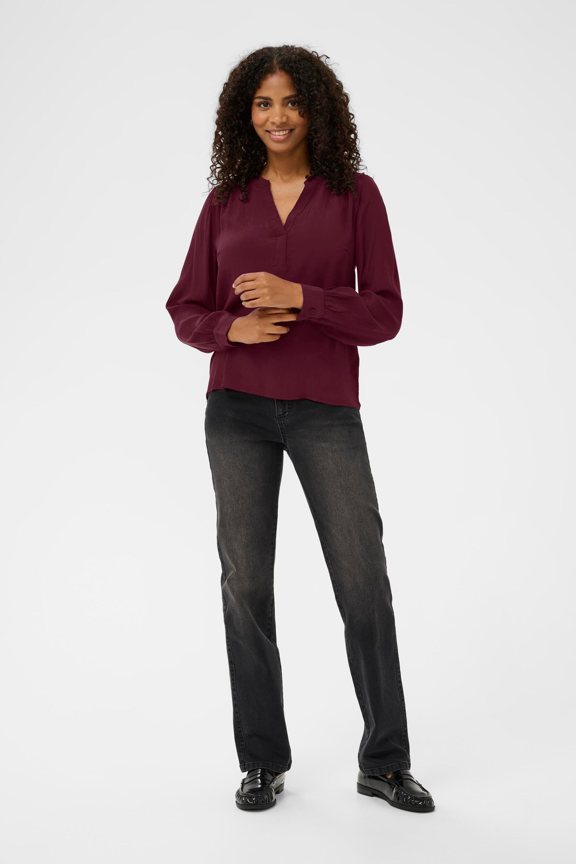 Langarm-Bluse KAemilia Langarm-Bluse Regular fit bordo