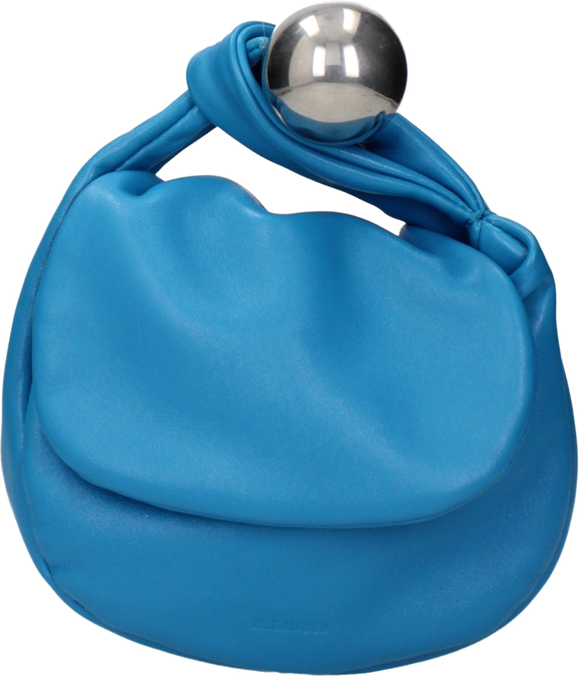 Blaue Lederhandtasche