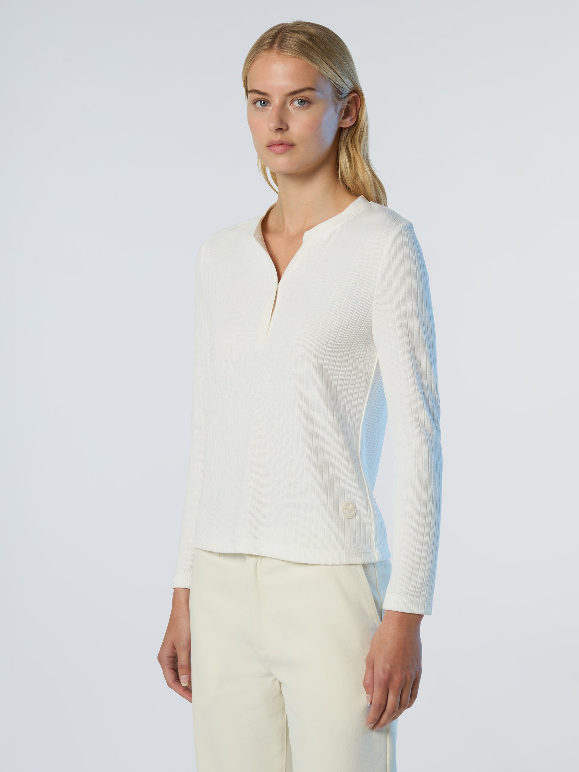 North Sails Henley-Oberteil Gerippter Jersey