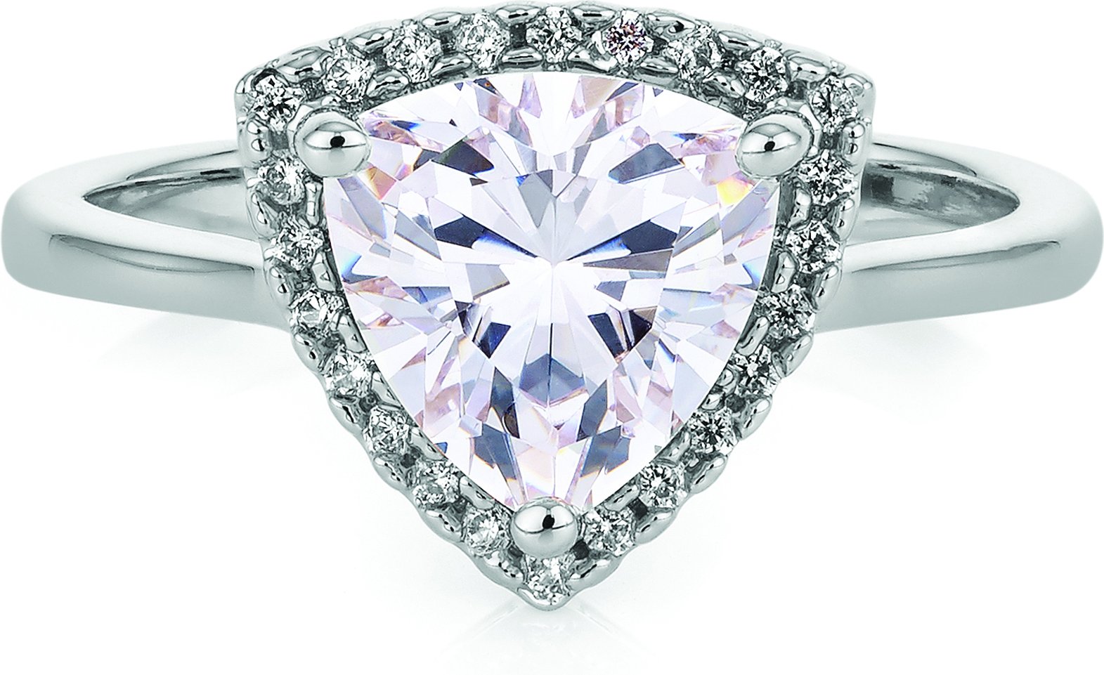 Buckley London Ring Messing rhodiniert Kristalle