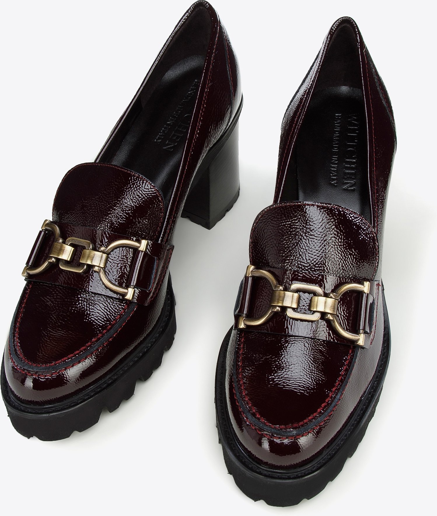 Wittchen Damen-Pumps aus Lackleder mit Schnalle, Dunkelburgunderrot