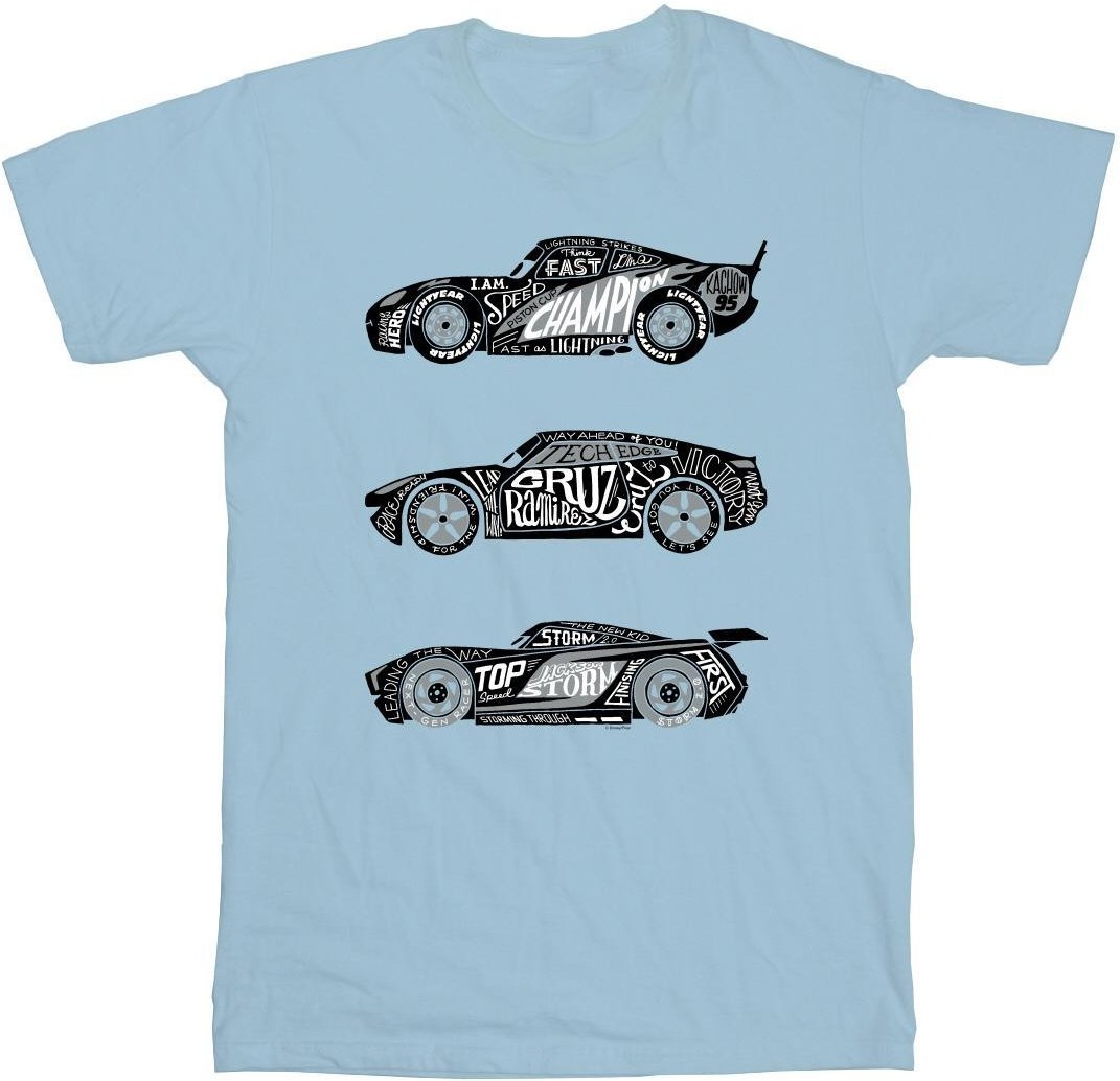 Disney - "Cars Text Racers" T-Shirt für Herren (Babyblau)