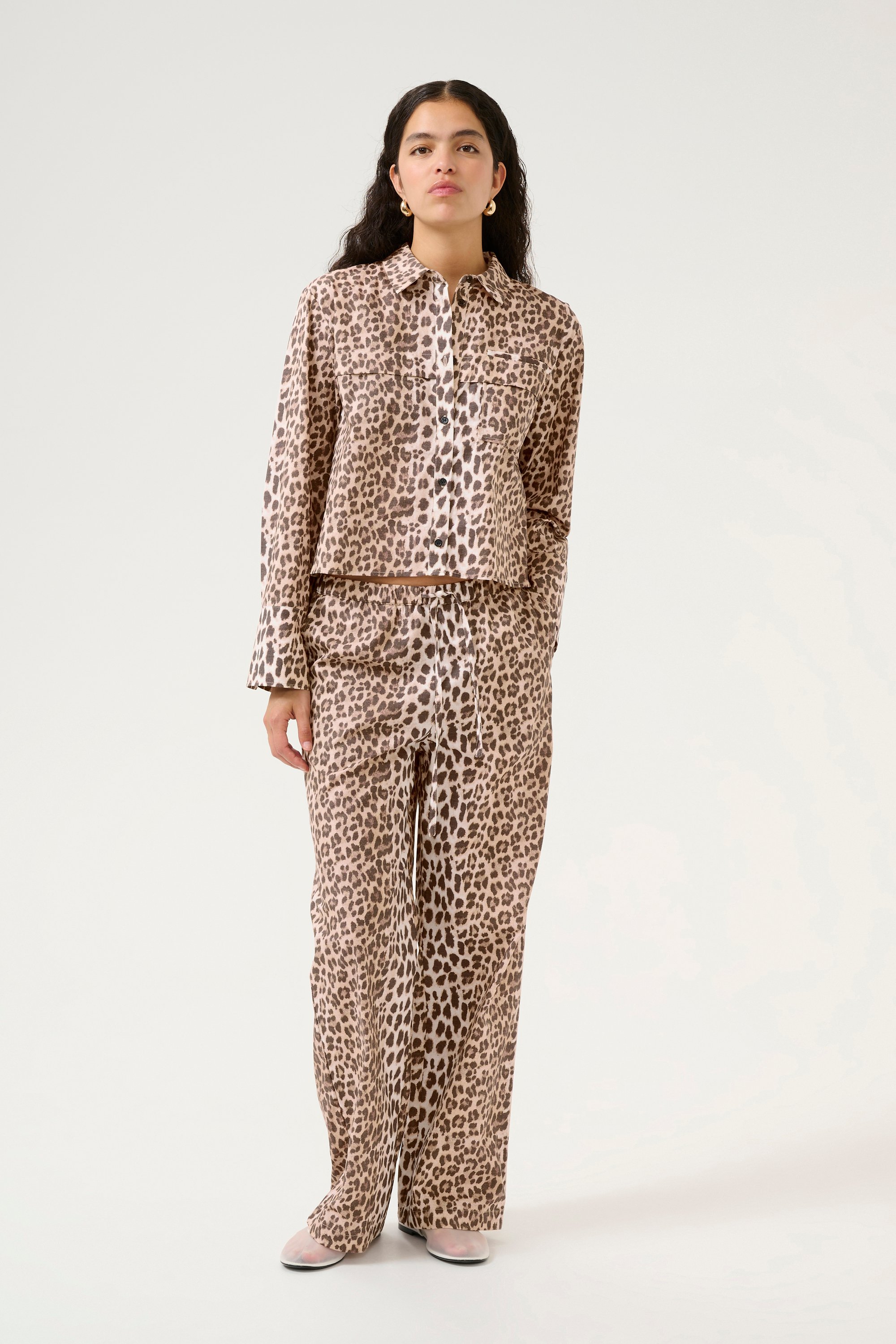 Casual Hose Straight fit Ulrike print - Simply taupe animal