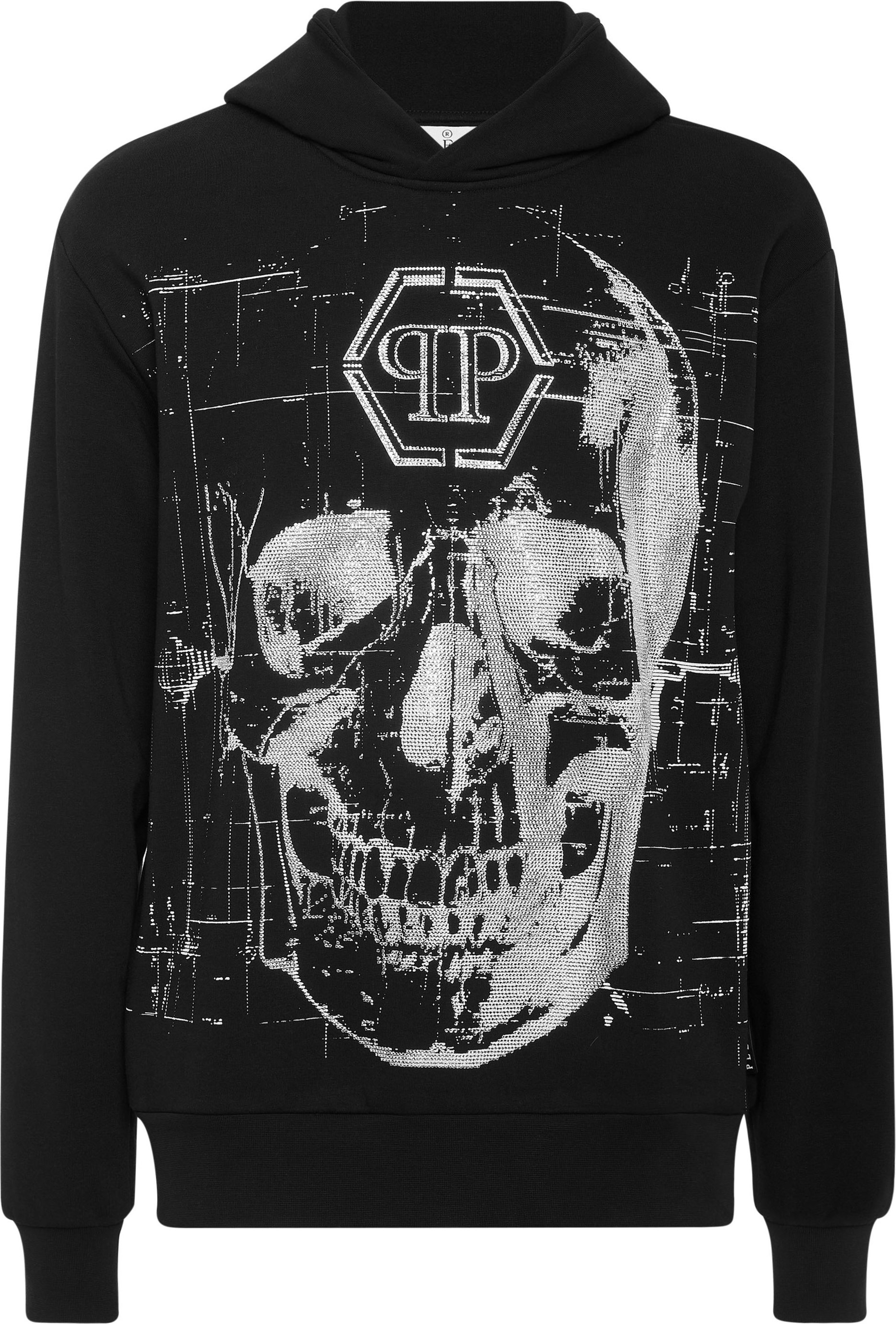 Fleece Hoodie Sweatshirt Glass Skull