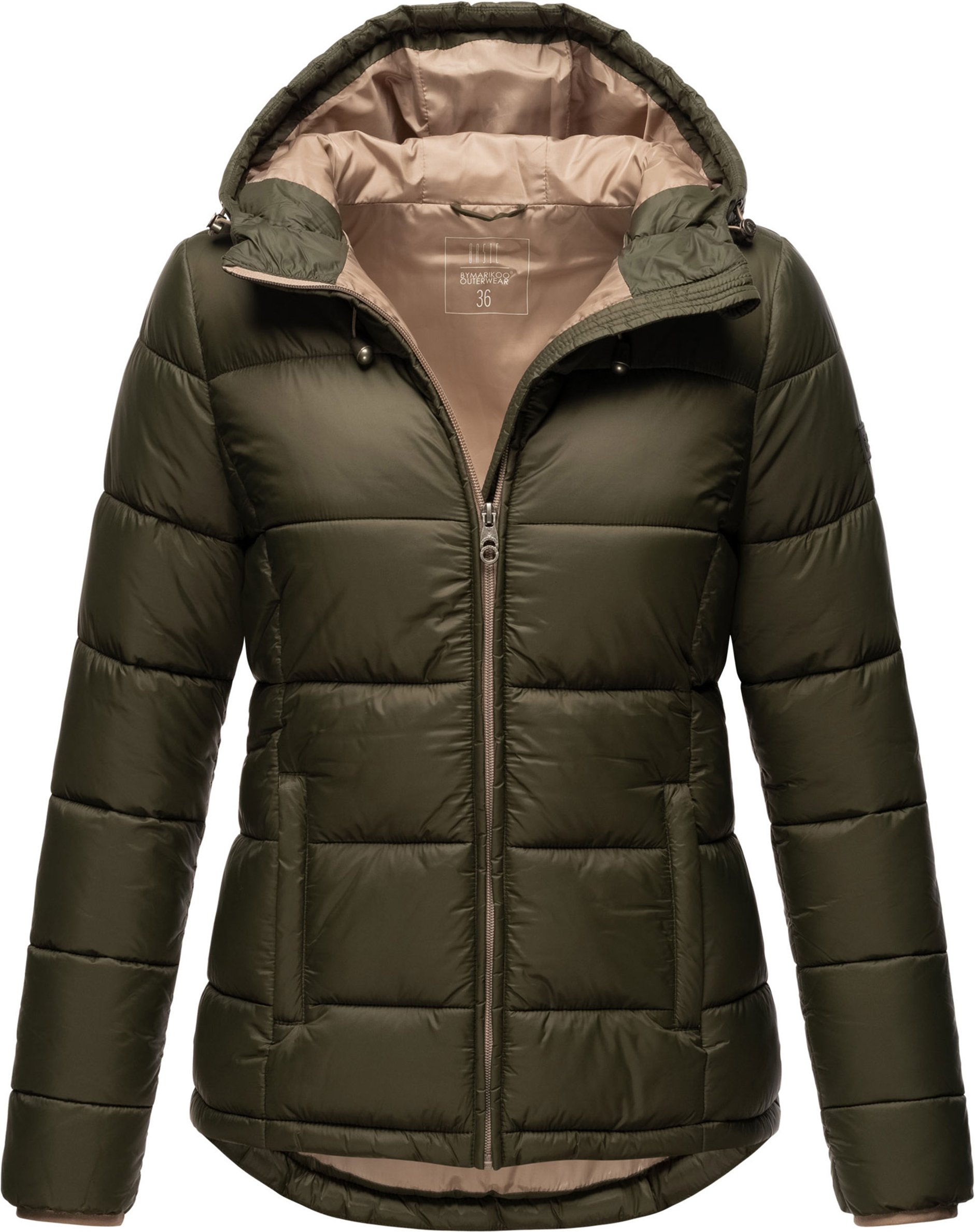 Marikoo Damen Steppjacke – Leichte Übergangsjacke mit Kapuze