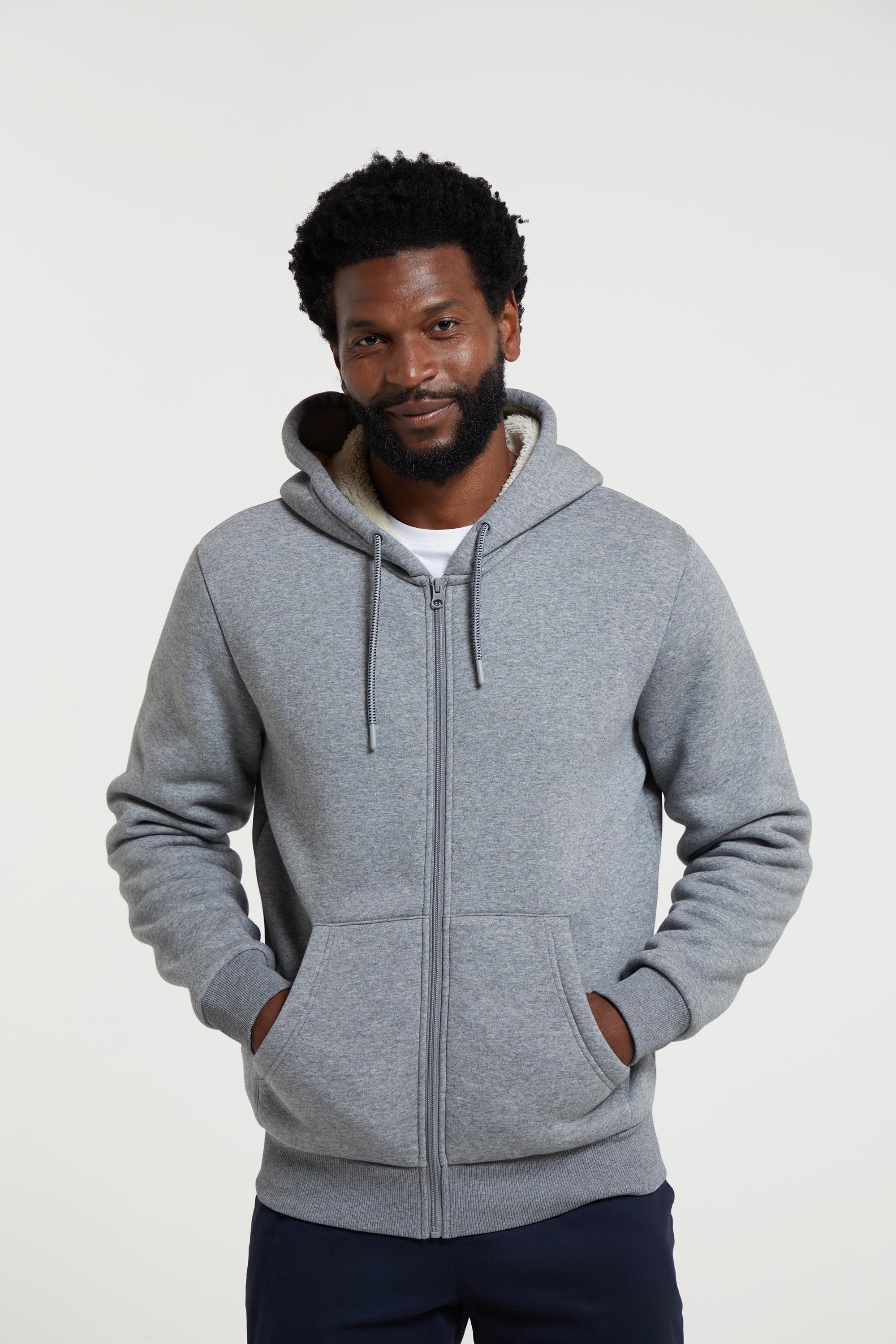 Mountain Warehouse Herren Dalton Borg gefüttert Full Zip Hoodie (dunkel Khaki)