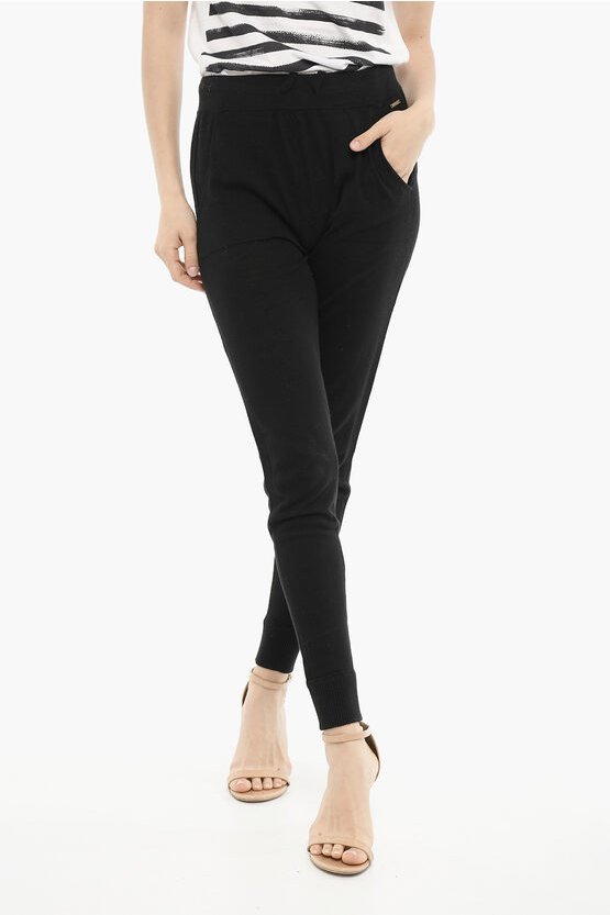 Baumwoll-SOMMER-Leggings mit seitlichem Mesh in Schwarz