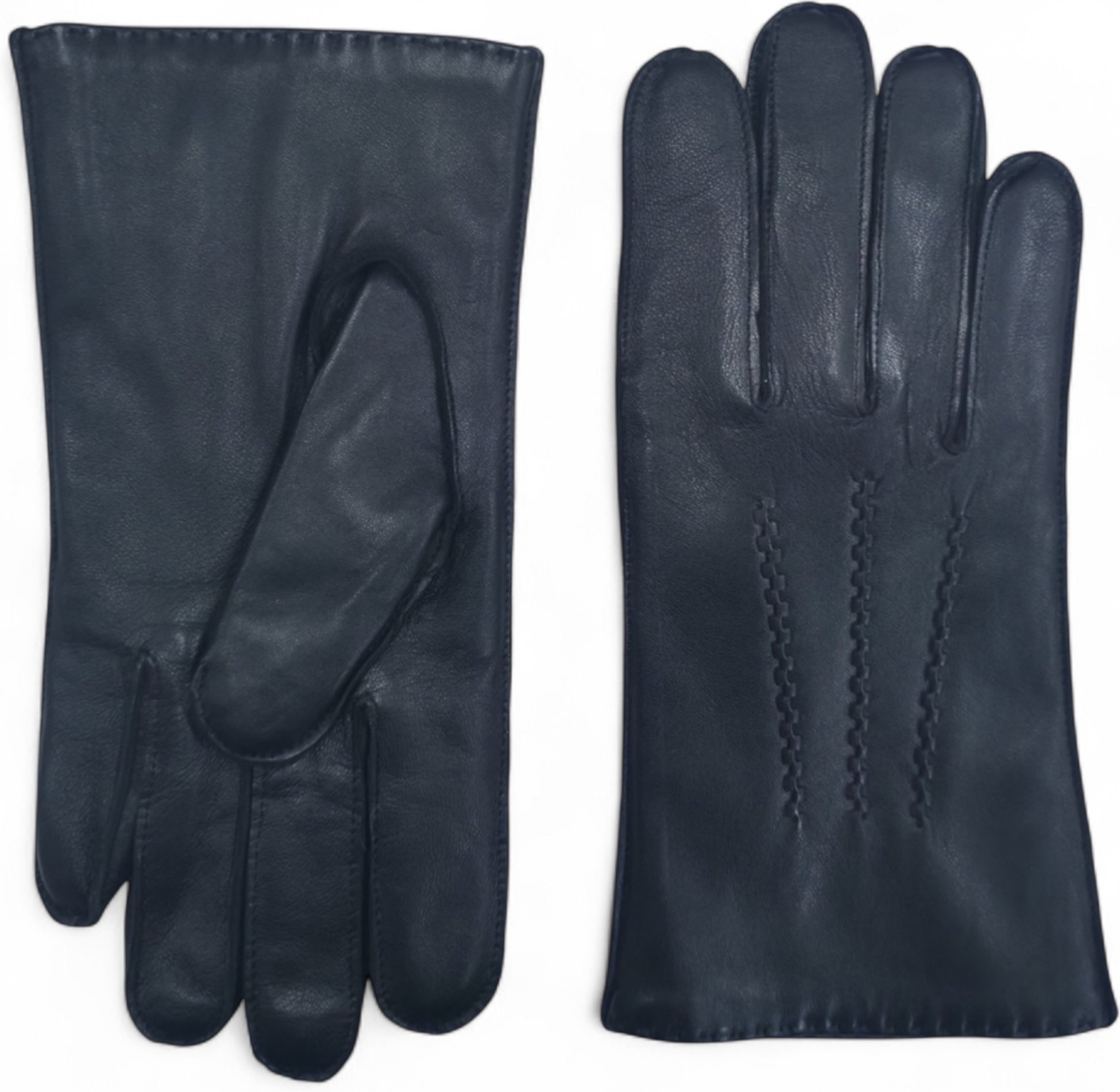 Schwarze Herrenhandschuhe aus italienischem Leder mit warmem Wollfutter, Winter-Ziernahtdesign, ideal zum Reiten, Autofa...