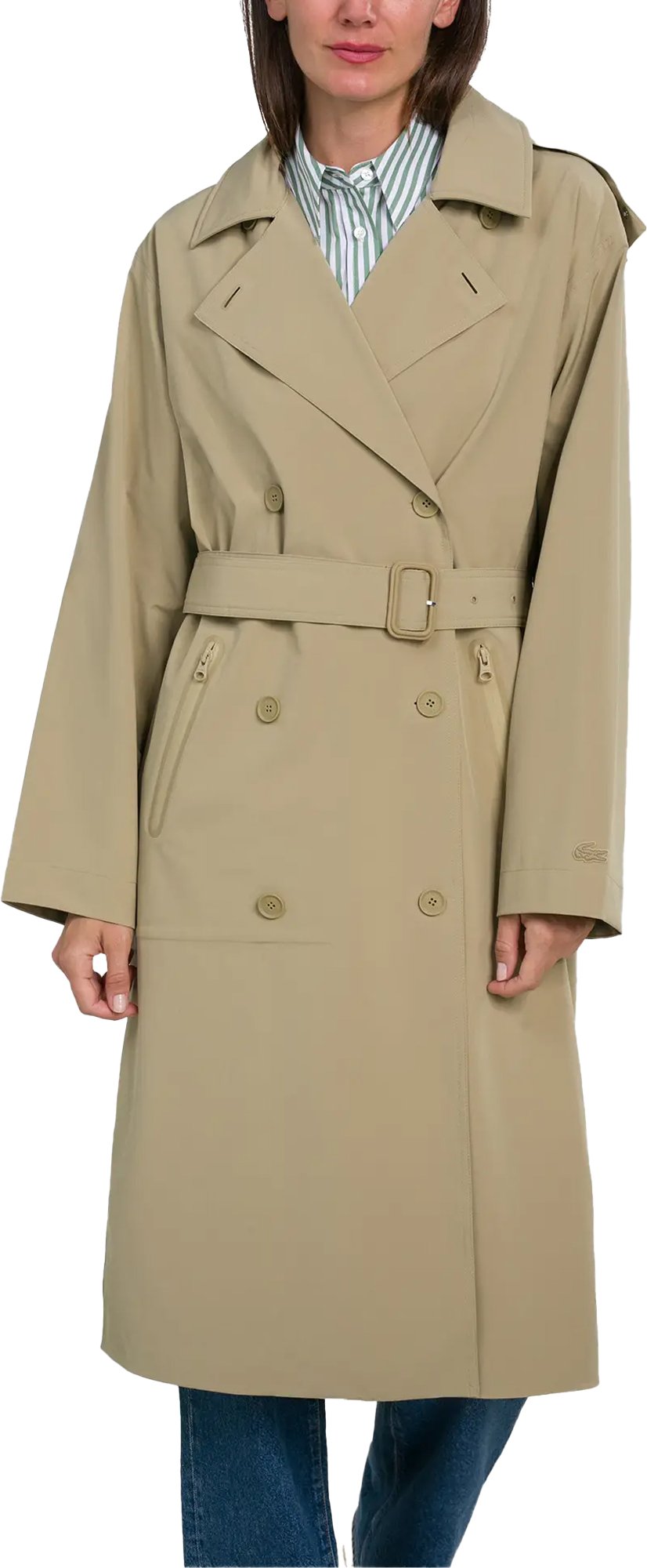 Lacoste - Trenchcoat für Damen, Übergroß (Beige)