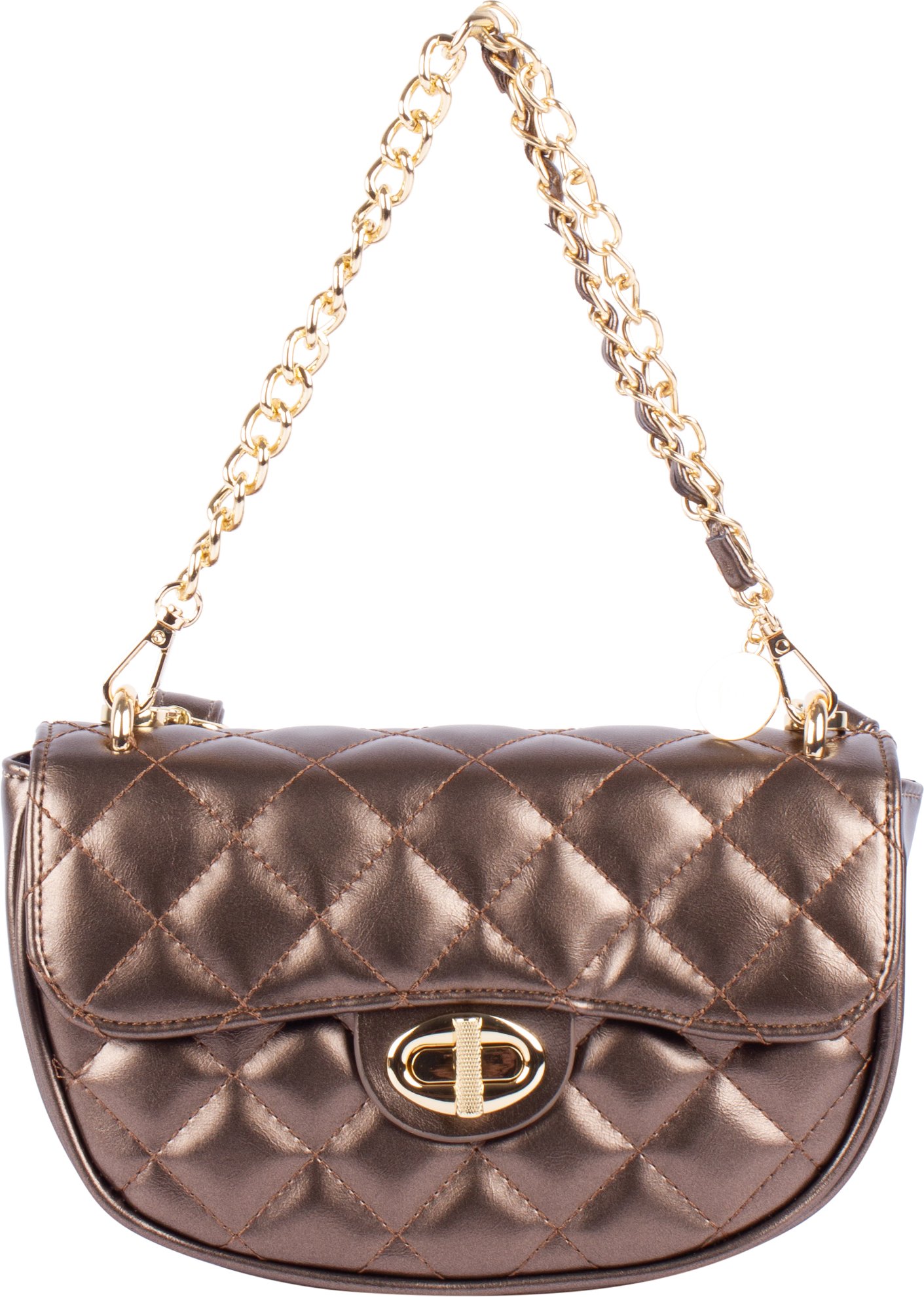 Faina Schultertasche im Metallic-Look Damen DUNKELGOLD