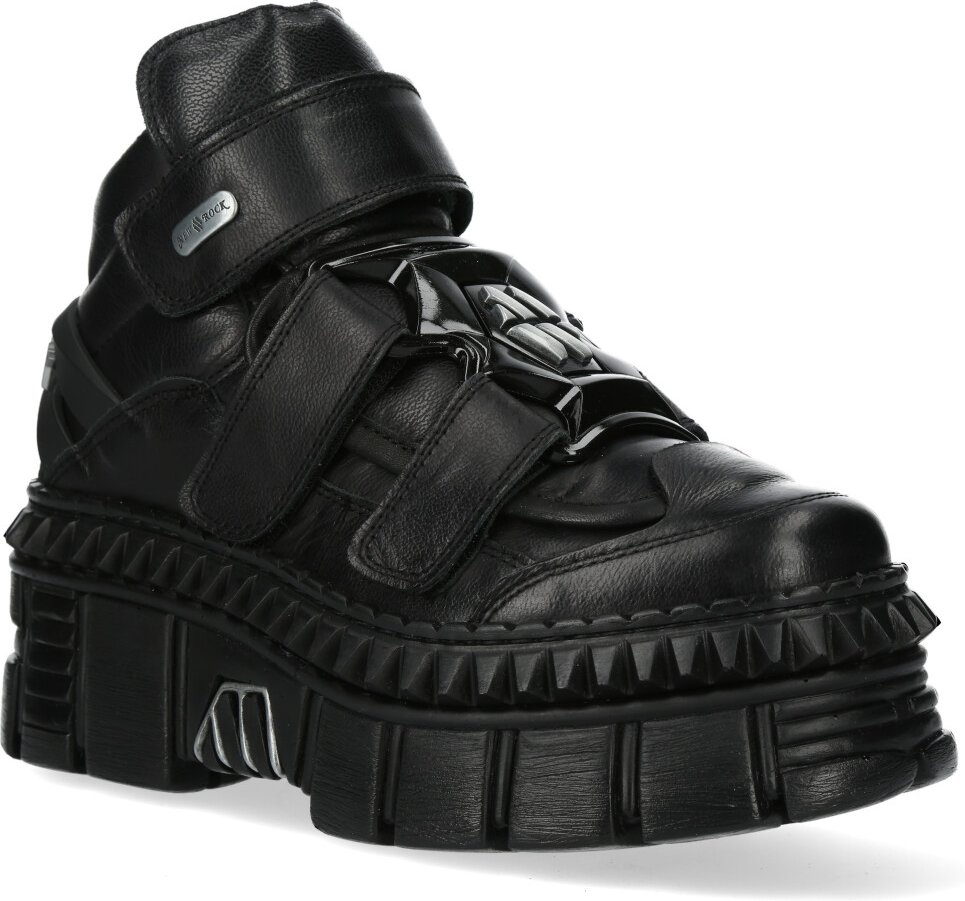 New Rock Metallic-Stiefeletten aus Leder-WALL285-S3