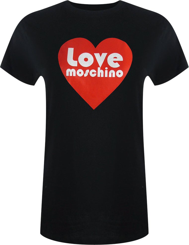 Schwarzes T-shirt Mit Moschino-herzlogo