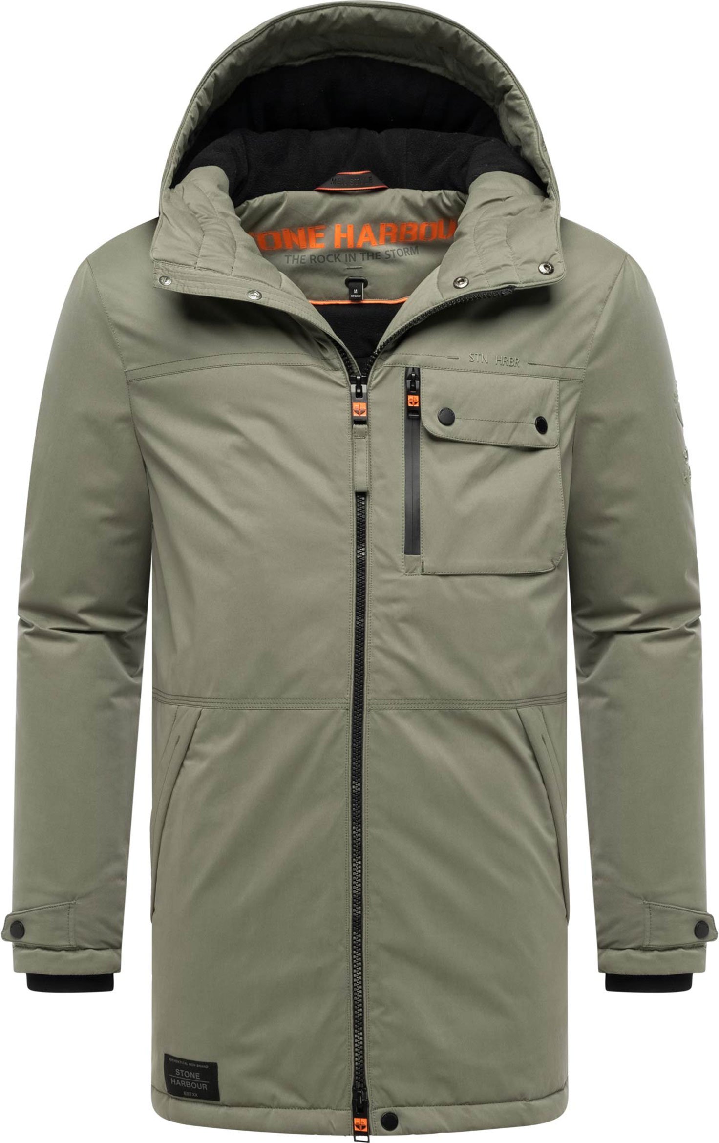 Stone Harbour Herren Winterparka Fintaan mit Fleecefutter & 2-Wege-Reißverschluss