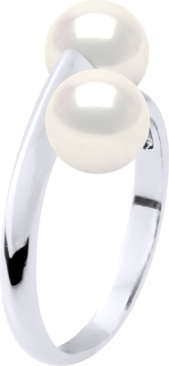 Ring You & Me – 2 echte Süßwasser-Zuchtperlen rund 6–7 mm – Qualität AAA